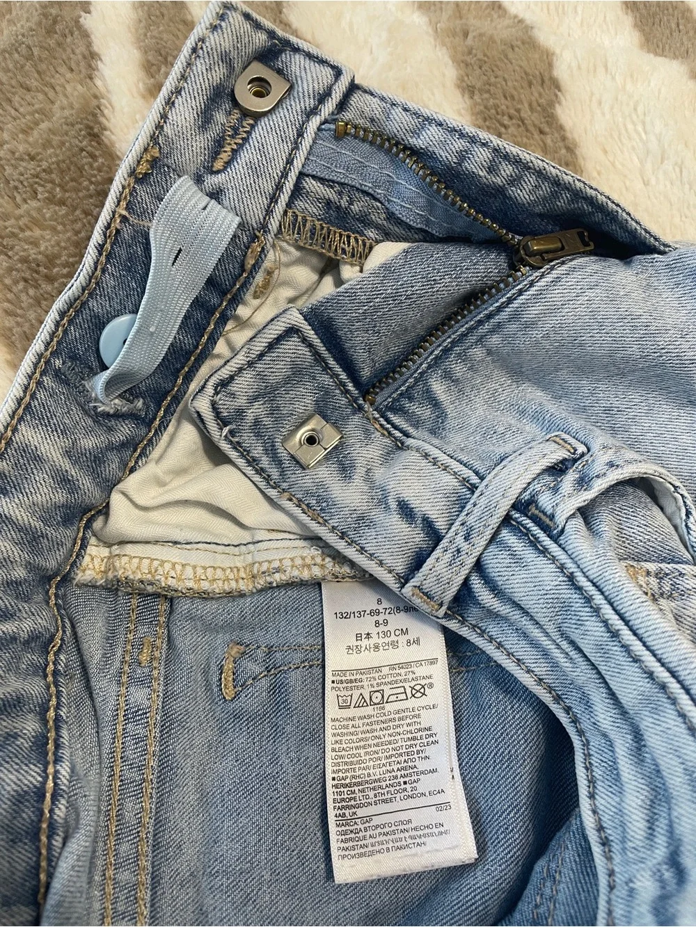 GAP Kids Light Blue Distressed High-Rise Jeggings
